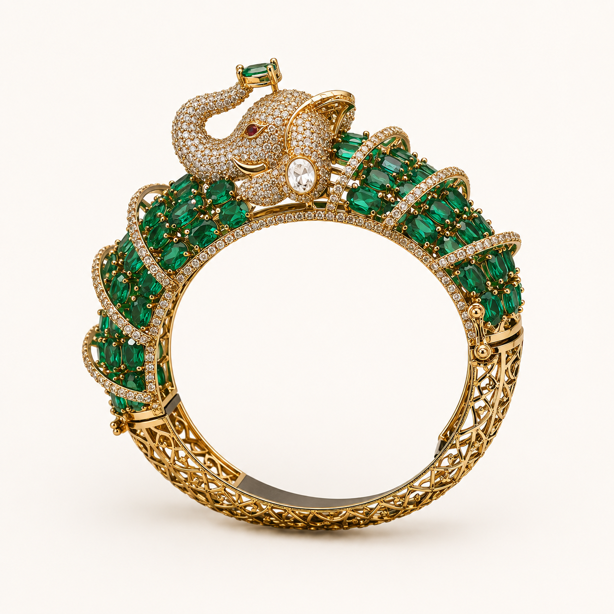 Imperial Emerald Elephant Cuff