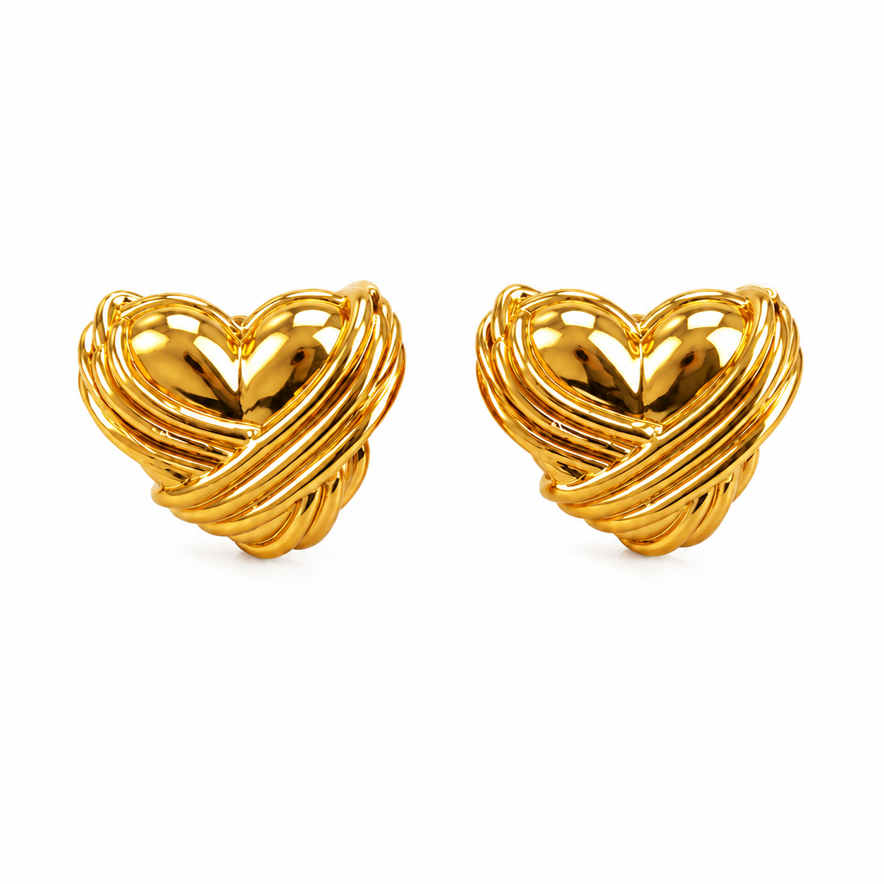 The Golden Heart Knot Earrings (52343)