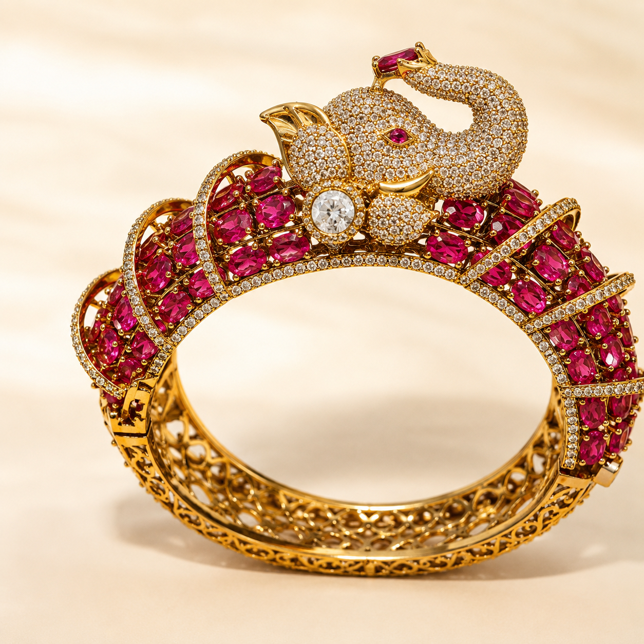 Imperial Blush Elephant Cuff