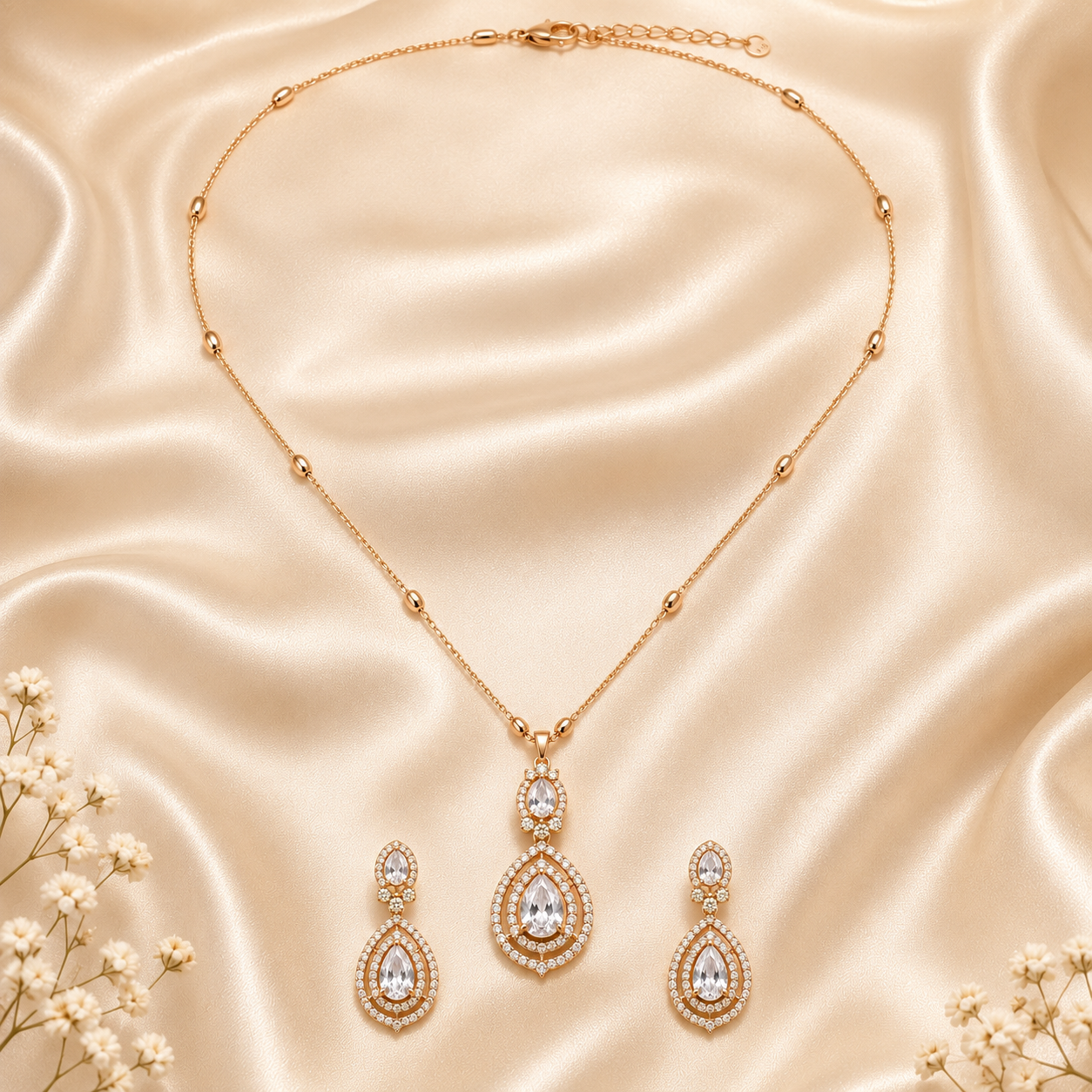 Celeste Teardrop Necklace Set