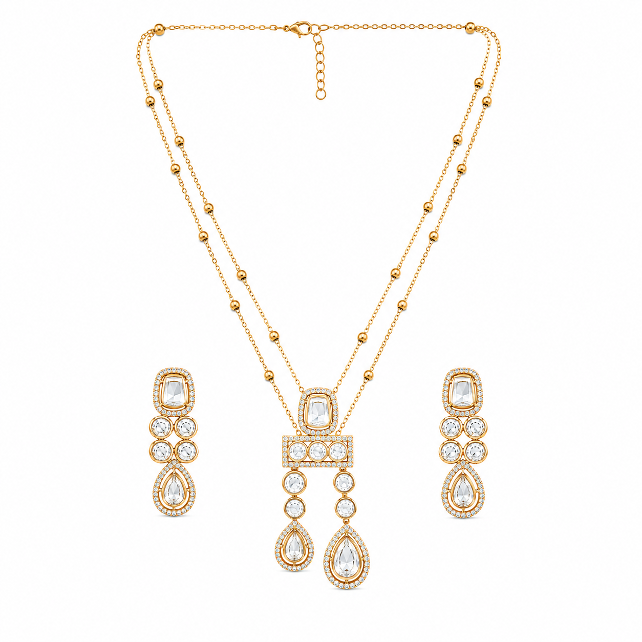 Celestia Duo Drop Necklace Set (55425)
