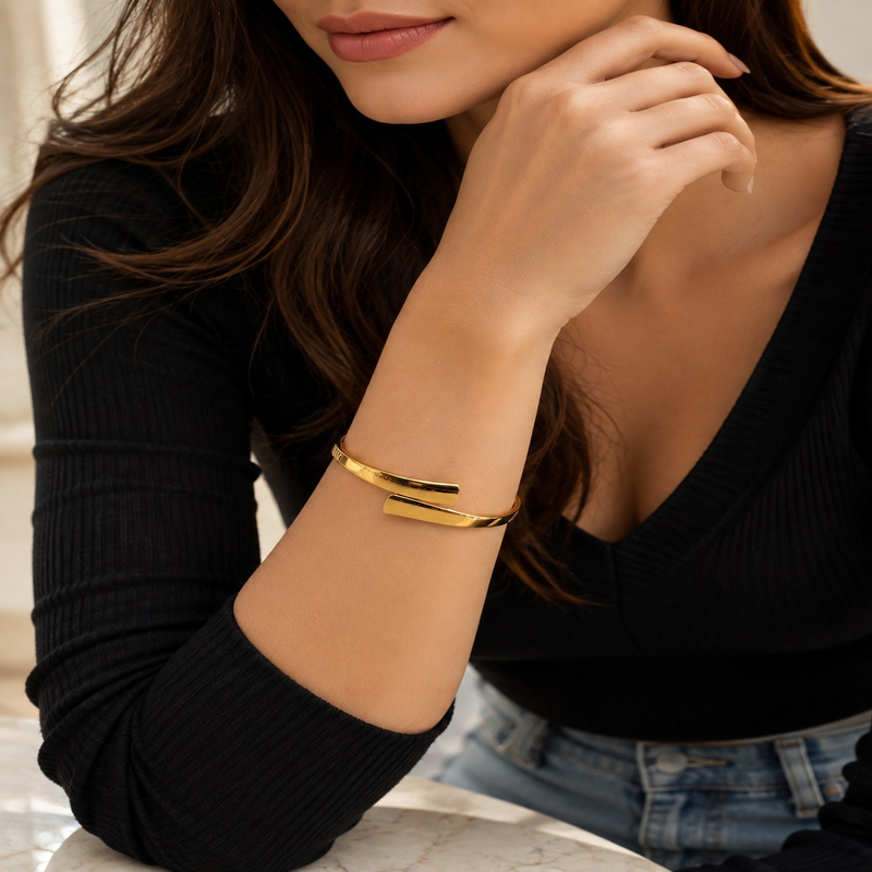Polished Open Cuff Bracelet for Women (58737)
