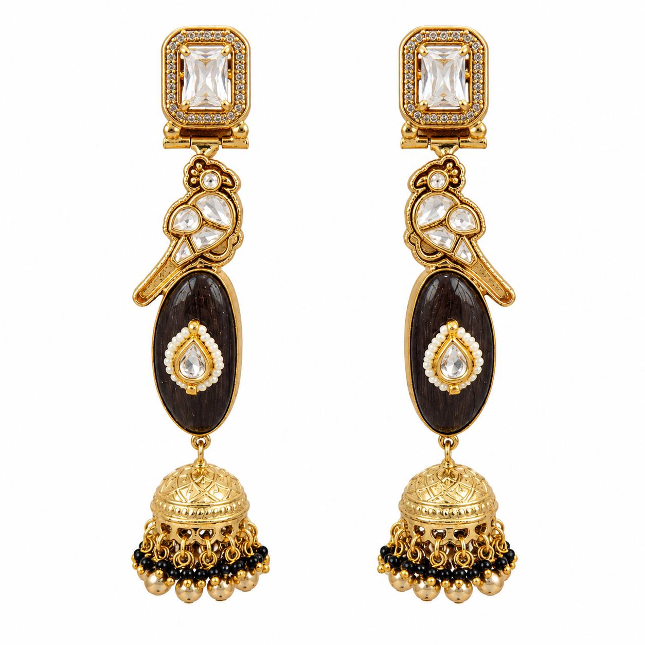 Midnight Pearl Jhumka Earrings (55627)