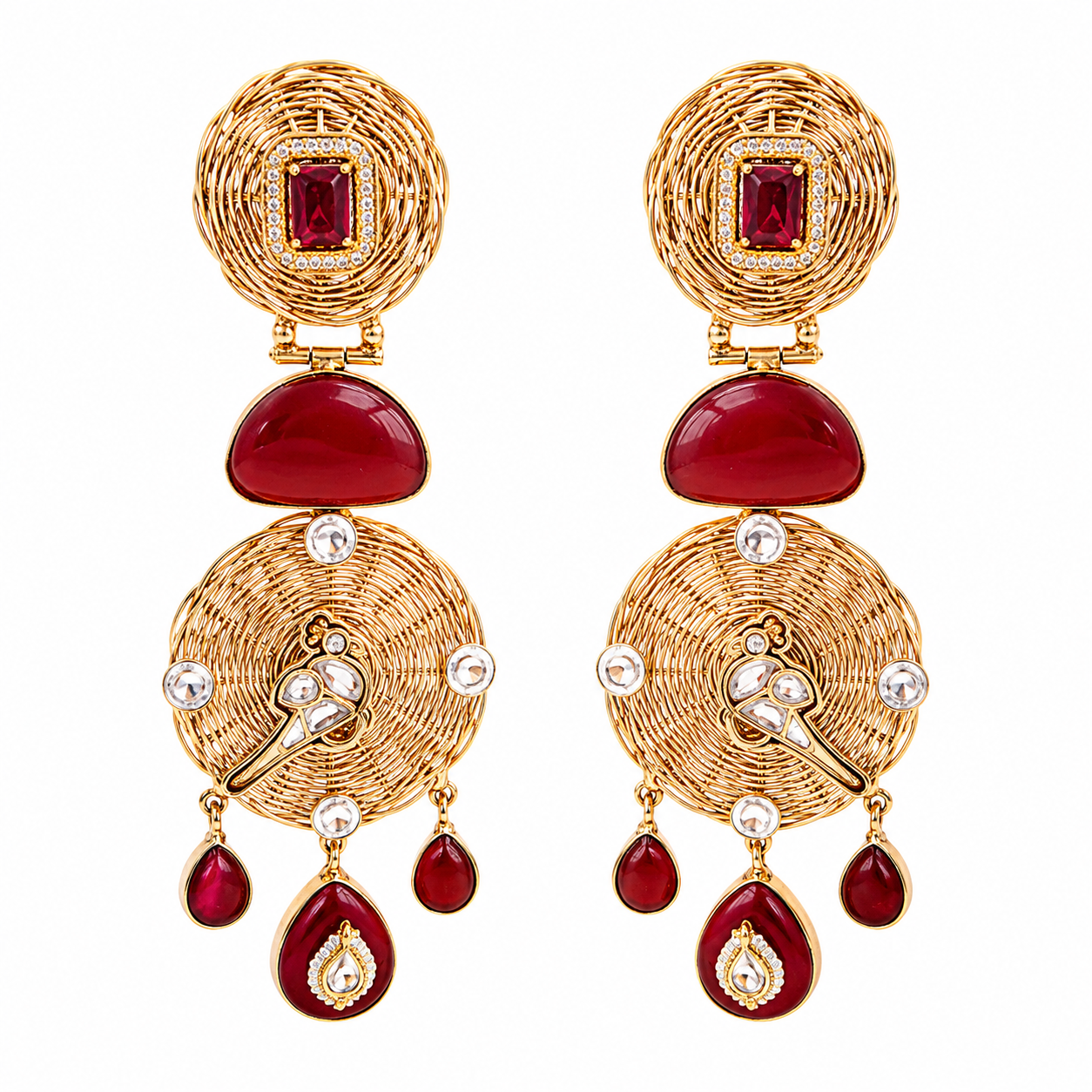 Ruhani Ruby Statement Earrings (55665)