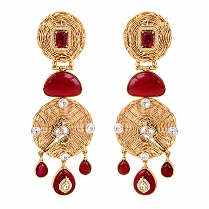 Ruhani Ruby Statement Earrings (55665)