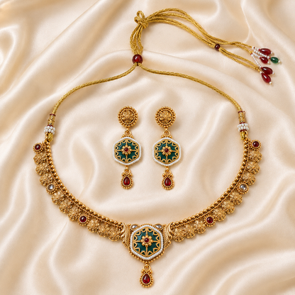 Mayurika Teal Heritage Set