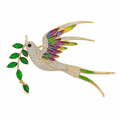 Emerald Harmony Bird Brooch (50969)