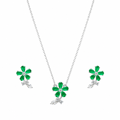 Emerald Flora Pendant Set (56502)