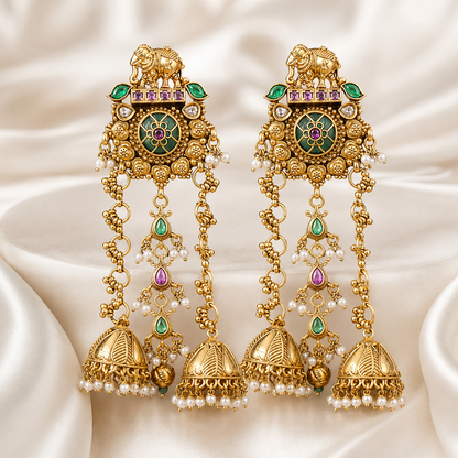 Emerald Maharani Jhumkas