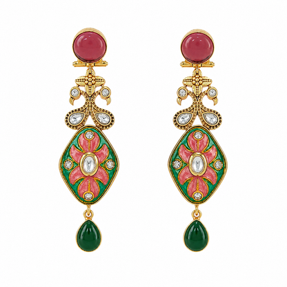 Gulnaar Meenakari Drop Earrings (55643)