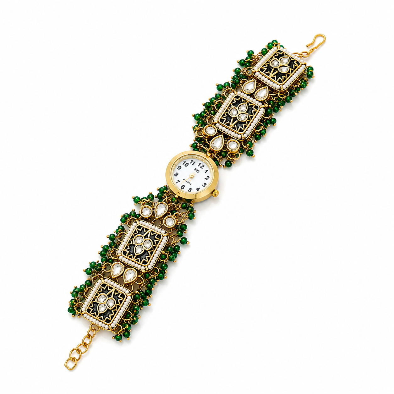 Royal Emerald Kundan Watch (53996)