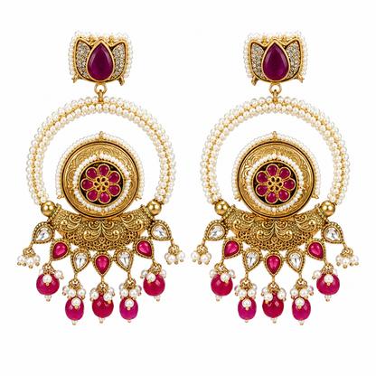 Ruby Noor Chandbali Earrings (53639)