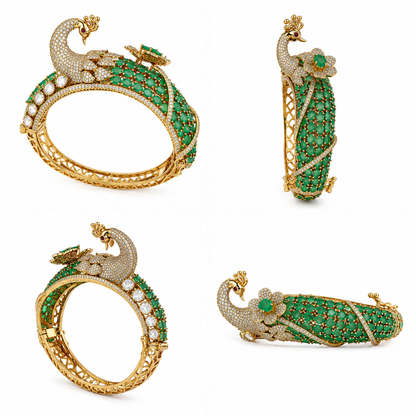 Mayurika Emerald Peacock Kada (56202)
