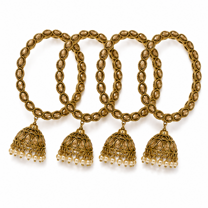 Antique Amber Jhumki Bangles  (52064)