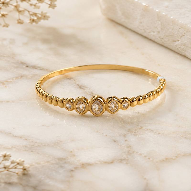 Statement Stone Studded Gold Bracelet for Women (58731)