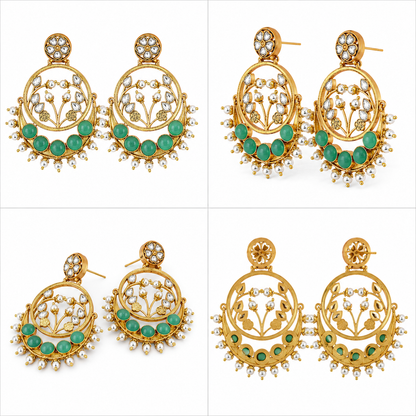 Celestial Mint Bloom Earrings (55632)