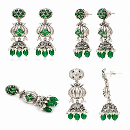 Emerald Petal Heritage Earrings(53781)