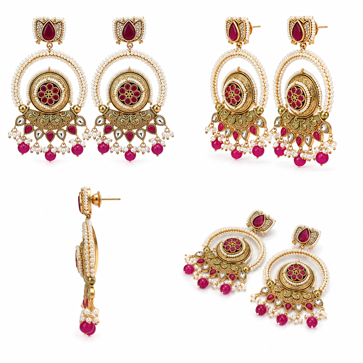 Ruby Noor Chandbali Earrings (53639)