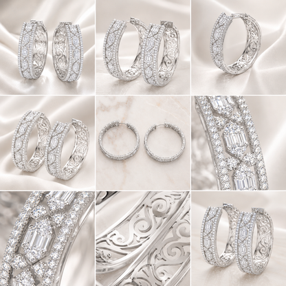 Crystal Veil Luxe Hoops
