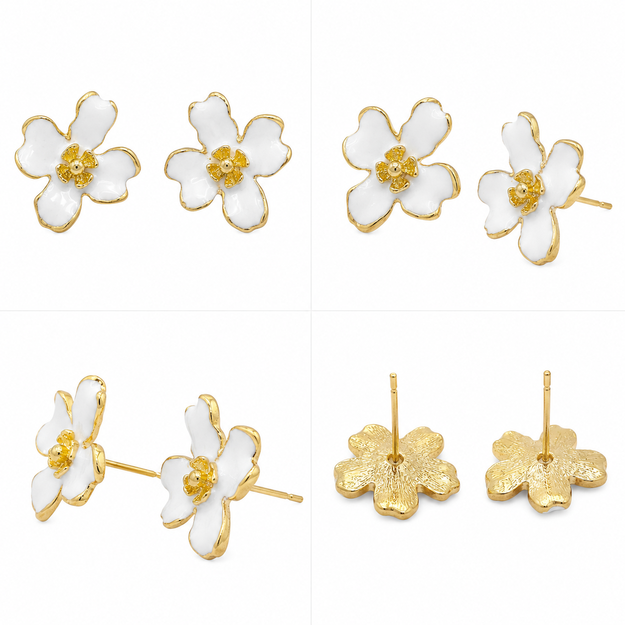 Snow Petal Bloom Earrings (52408)