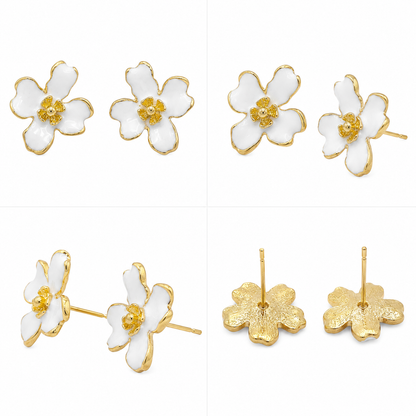 Snow Petal Bloom Earrings (52408)