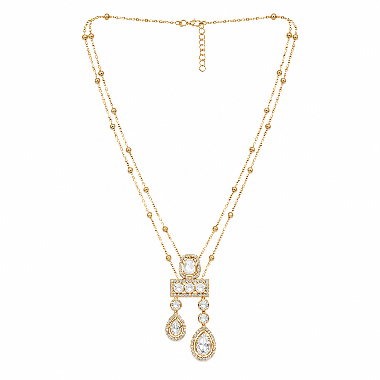 Celestia Duo Drop Necklace Set (55425)