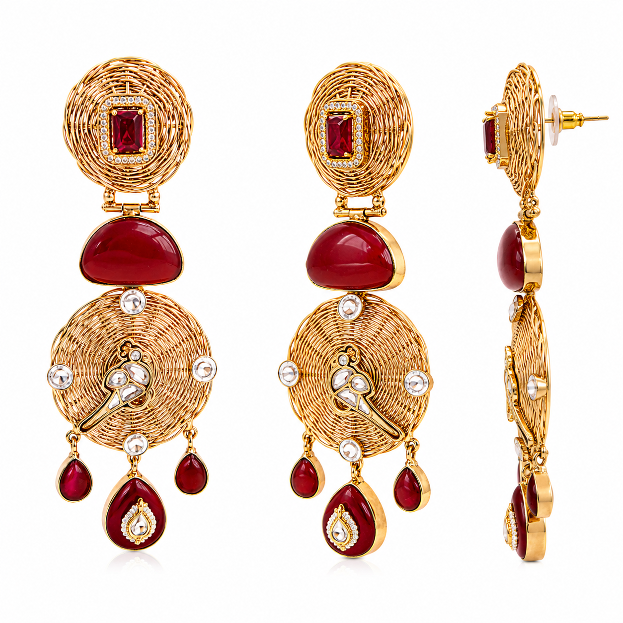 Ruhani Ruby Statement Earrings (55665)