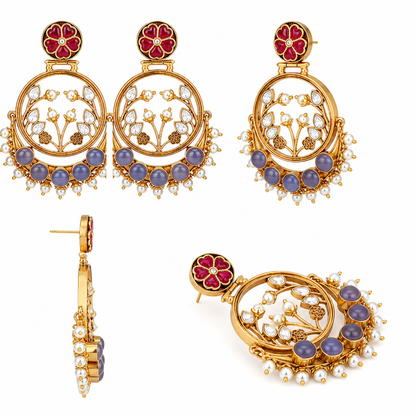 Lavender Pearl Bloom Earrings (55632)
