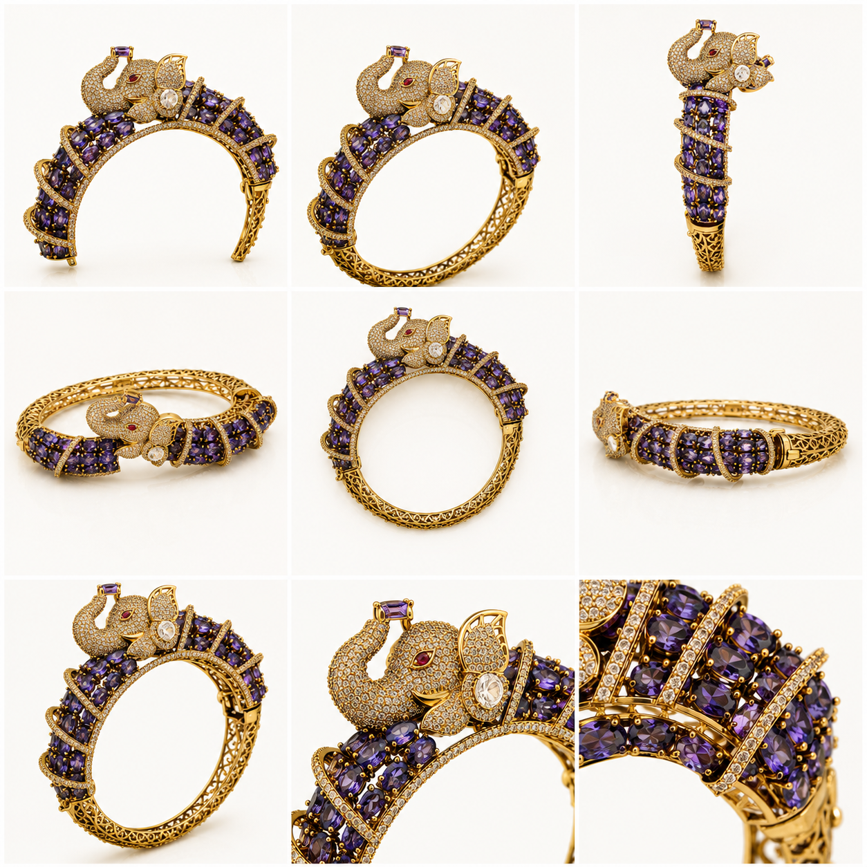 Imperial Violet Elephant Cuff