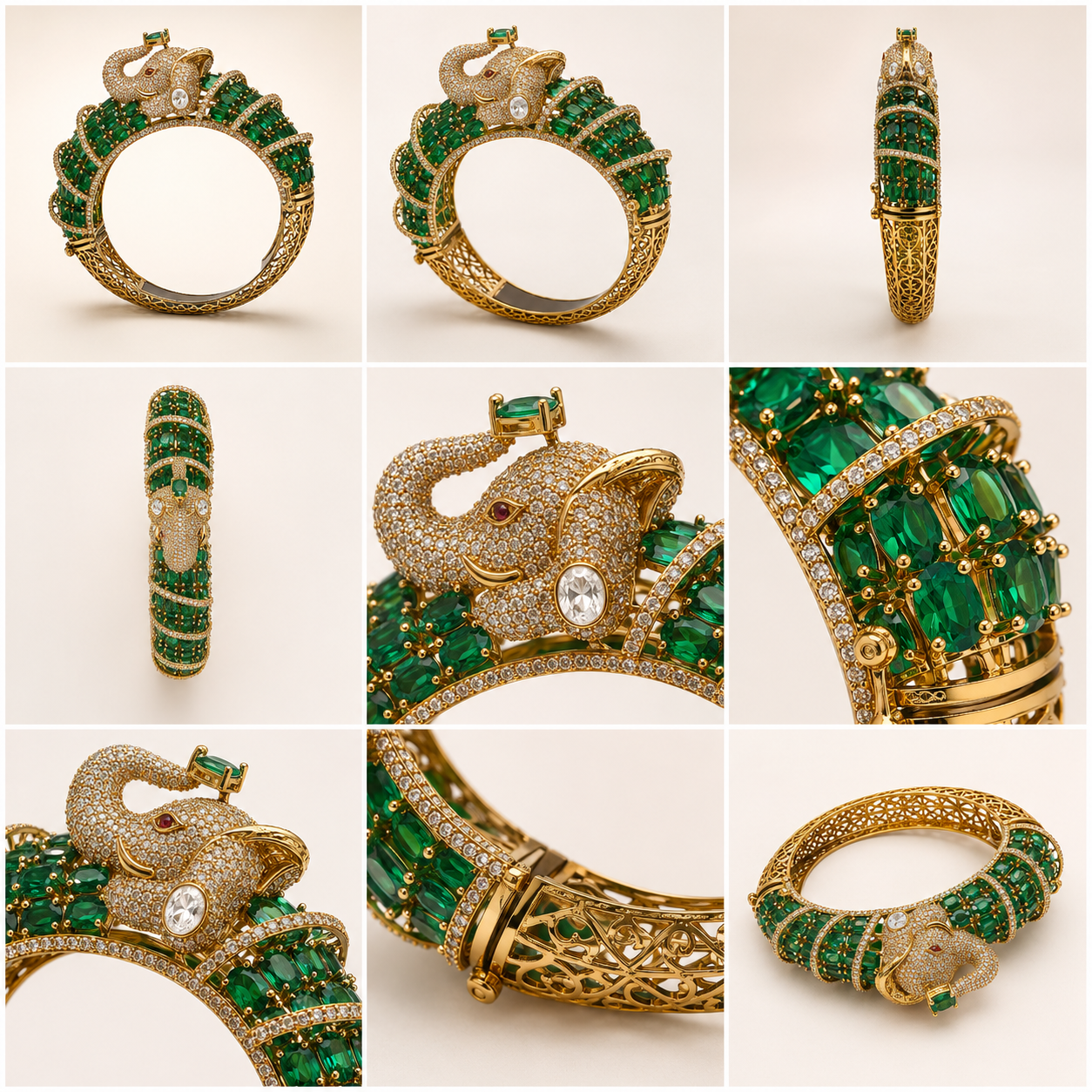 Imperial Emerald Elephant Cuff