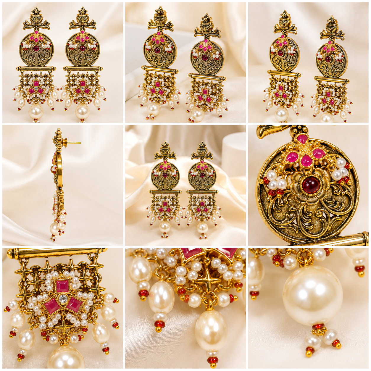 Pink Lotus Heritage Earrings