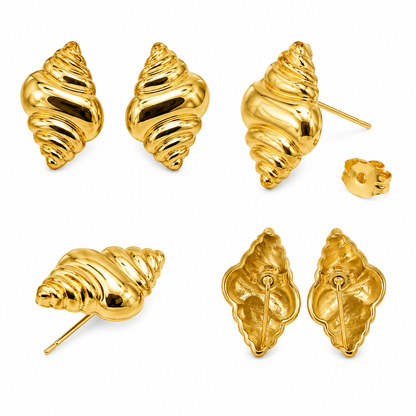 Golden Tide Shell Studs (52343)