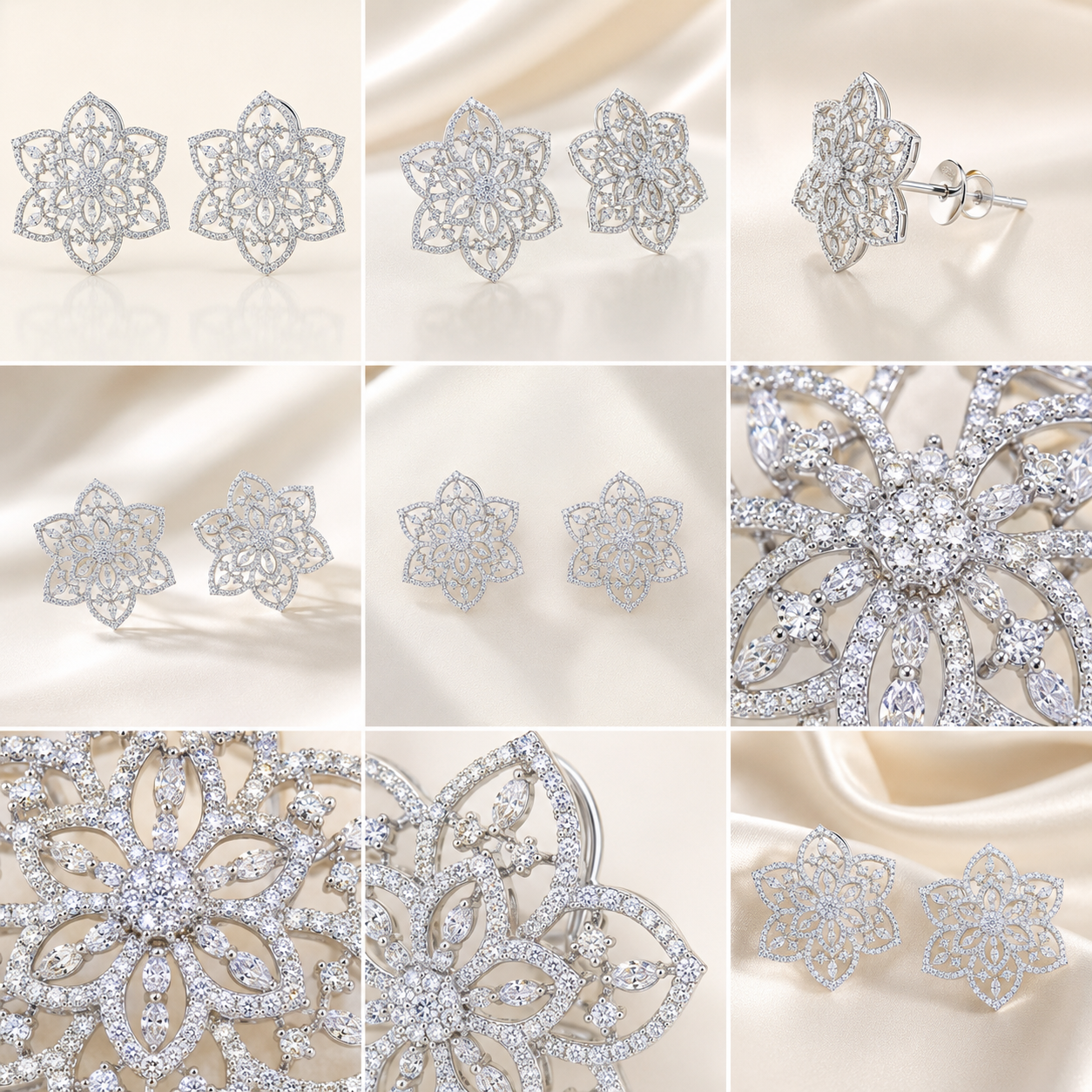 Ivory Petal Diamond Studs