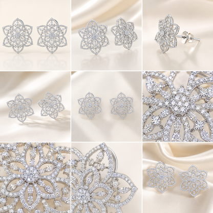 Ivory Petal Diamond Studs