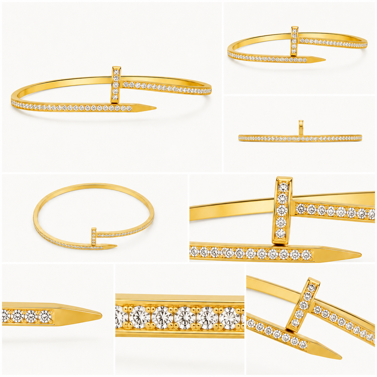 The Signature Nail Bangle (Gold Finish)