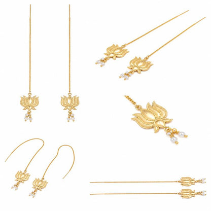 Lotus Whisper Threader Earrings (53435)