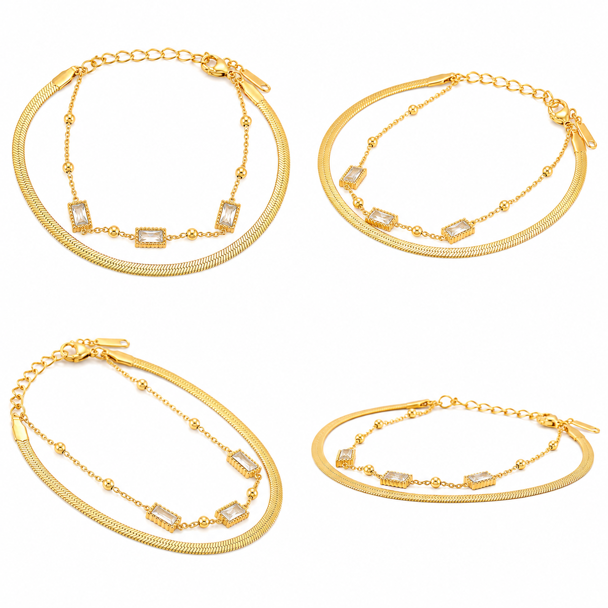 Golden Harmony Square Bracelet (51888)