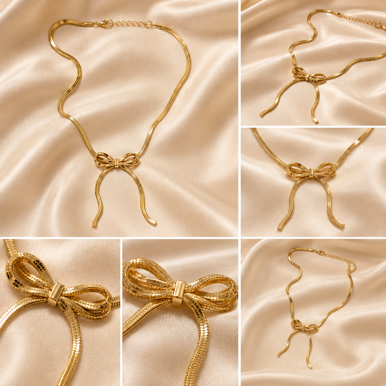 Golden Grace Bow Necklace (51874)