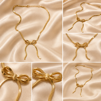 Golden Grace Bow Necklace (51874)