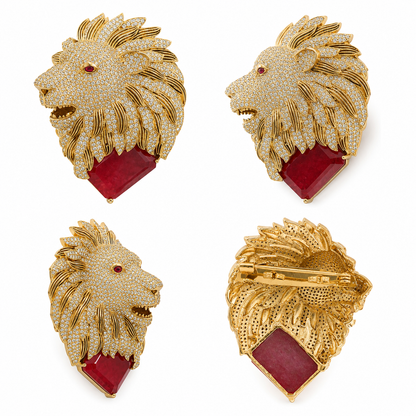 Imperial Lion Crest Brooch (54614)