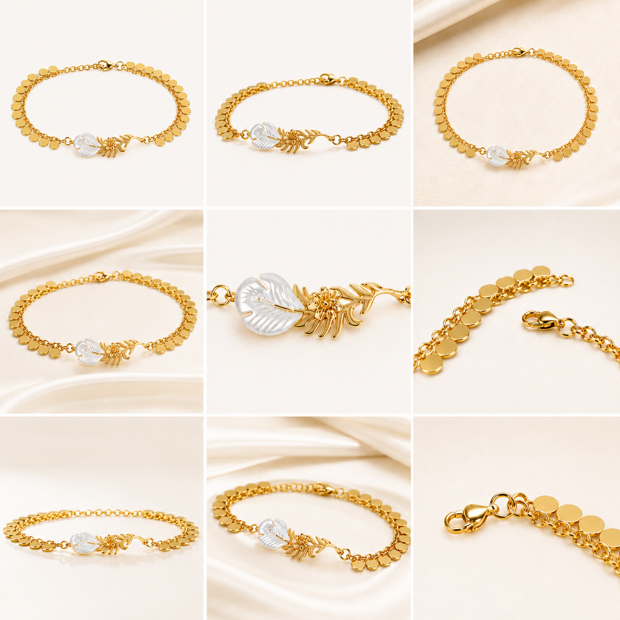 Ivory Leaf Charm Bracelet