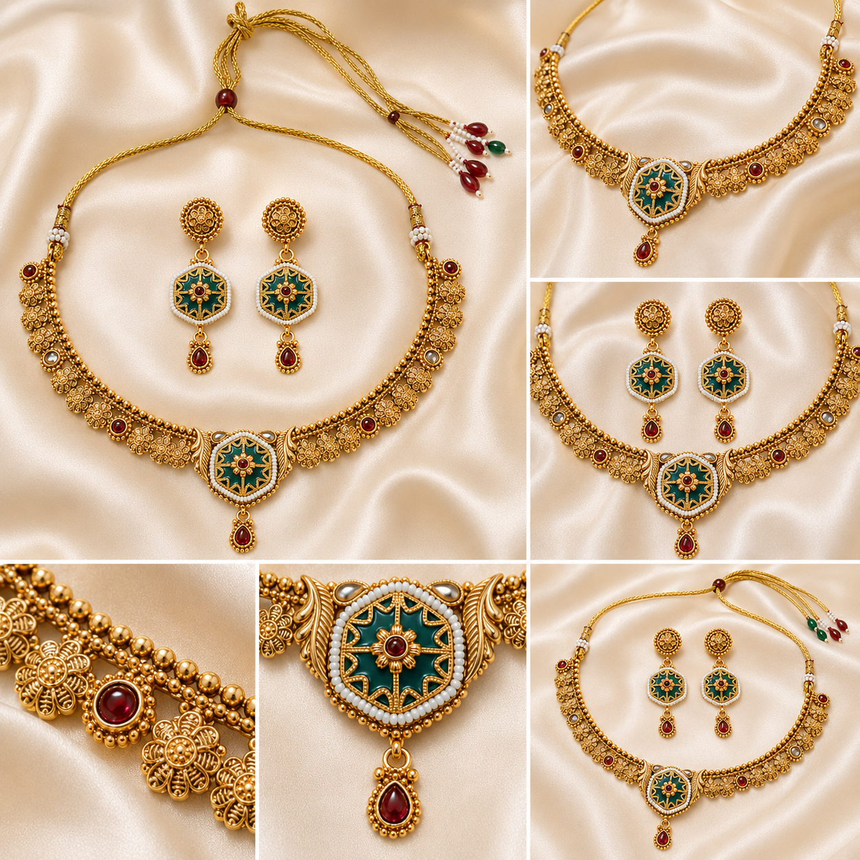 Mayurika Teal Heritage Set