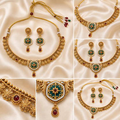 Mayurika Teal Heritage Set