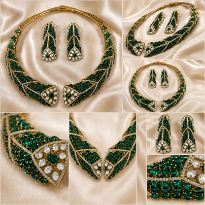 Emerald Dynasty Statement Necklace Set