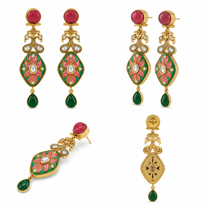 Gulnaar Meenakari Drop Earrings (55643)