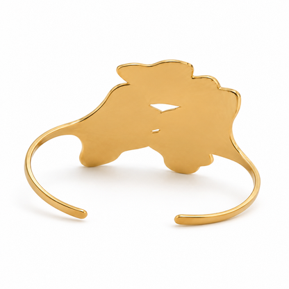 Gold Finish Fan Leaf Bracelet for Women (58748)