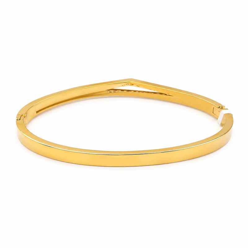 Gold-Plated Crystal V-Design Bracelet for Women (58729)