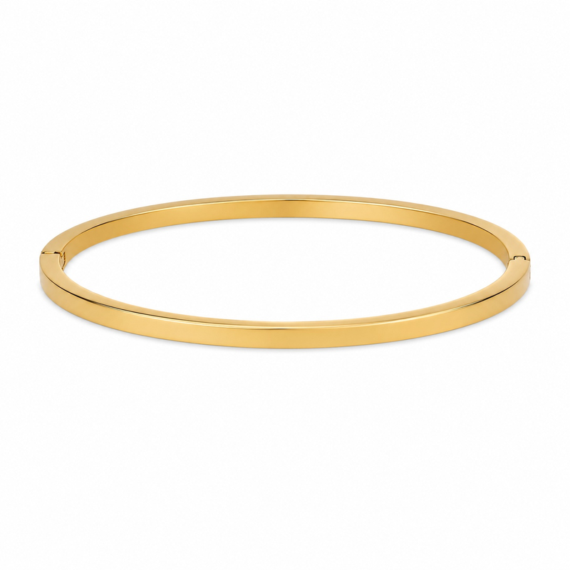 Sleek Gold-Tone Flower Motif Bracelet for Women (58751)