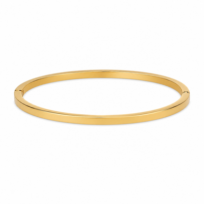 Sleek Gold-Tone Flower Motif Bracelet for Women (58751)