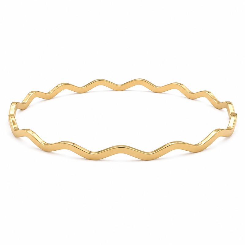 Women’s Elegant Crystal Wavy Bangle Bracelet (58735)